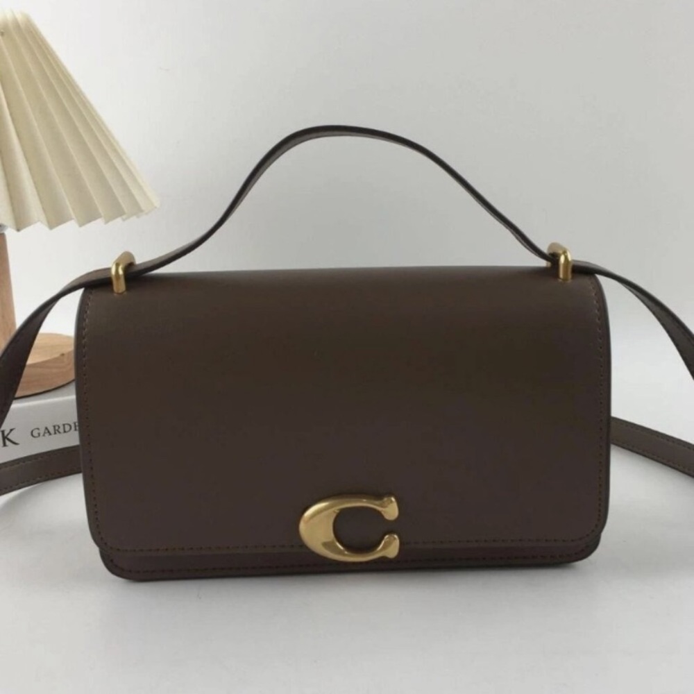 Coach Dark Brown Leather Shoulder Bag - Picture 2 of 6